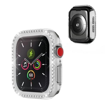Strassikoristeinen koristeellinen kehys Apple Watch Series 3/2/1 42mm - Läpinäkyvä Silver grey