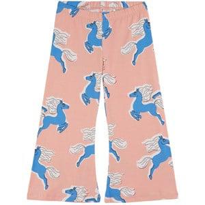 Mini Rodini GOTS Horses Printed Flared Pant Pink 140/146 cm - Bottoms - 140/146 cm - Pink