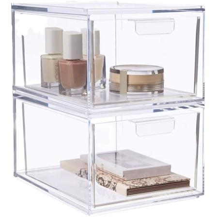 Gjennomsiktig plast oppbevaringsskuff vareoppbevaringsstativ 19,2*15,3*11,2cm