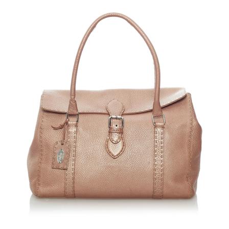 Fendi Vintage, Pre -owned Selleria Linda Leather Handbag Roze, Dames, Maat:ONE Size