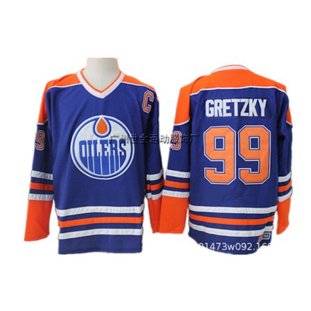 Kirjailtu jääkiekkopaita – Vintage-tyylinen treeniurheilupaita *XXXL/56* Oilers-joukkue 99-1