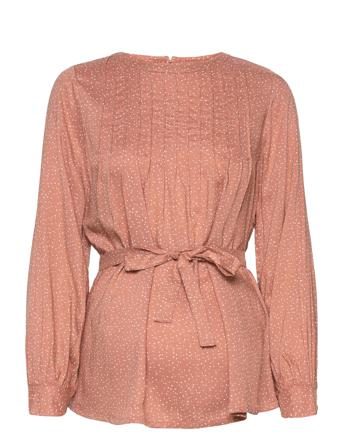 Mlviola L/S Woven Top Blus Långärmad Rosa Mamalicious