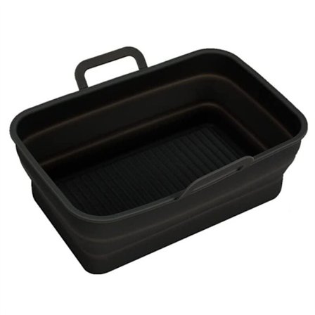 2 stk. sammenklappelige silikone airfryer-indsatser til Ninja DZ201/DZ401, genanvendelige silikonetilbehør til dobbelt airfryer (sort)