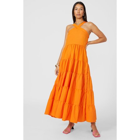 Prinsipper Dame/dame Tiered Halter Neck Midaxi Dress Oran