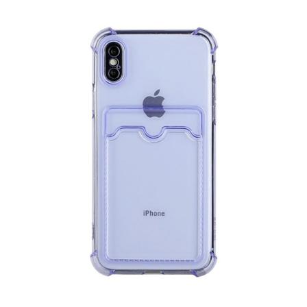 Iphone X/xs Stöttåligt Skal Med Korthållare - Lila Lila