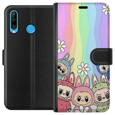 Kompatibelt Plånboksfodral till Huawei Huawei P30 lite Regnbage