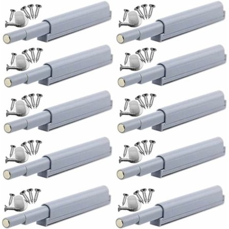 10-delt dørdæmper - buffer trykfjeder - magnetisk lås - grå