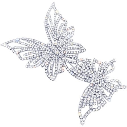 Vintage Smykkebrosje med sommerfugl for kvinner, hvit rhinestones brosje smykker sommerfugl brosje klestilbehør pins