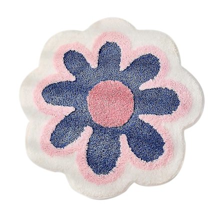 Daisy Söt Badrumsmatta Blattformad Tvättbar Badrumsmatta Halkfri Absorberande Badrumsmatta Mjuk Fluffig Barnrum Blommmatta För Golv 40 cm