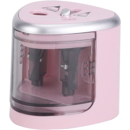 Elektrisk blyantspisser med 2 hull, automatisk, batteridrevet, multifunksjonell