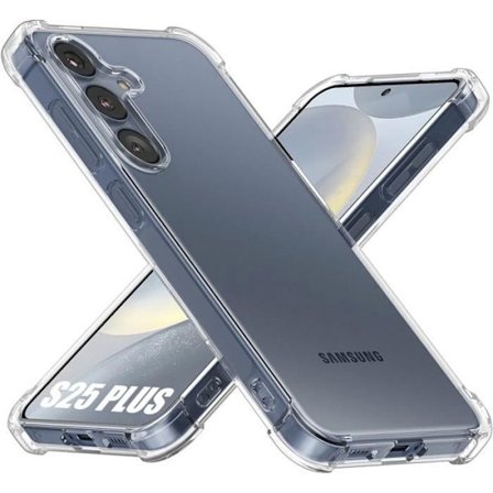 Silikonfodral för Samsung Galaxy S25 Plus (Galaxy S25+) Förstärkta hörn Transparent Stötsäker