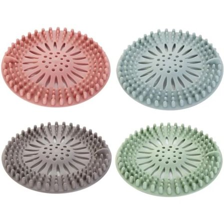 Bath Drain Strainer, Drain Protector (4-pack, Assorted Colors)