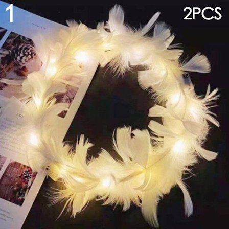 2 stk glødende LED-krans Halloween kroneblomst 1 1