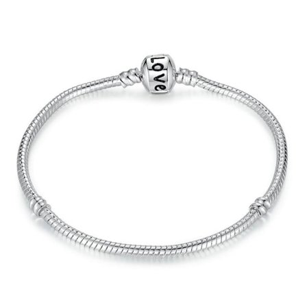 Ormkedja Armband -LOVE -kompatibel med Pandora Pärlor berlocker -Stämplad: 925 Silver Pläterad