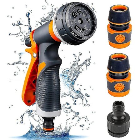 Vandekanne, Vandingspistol med 8 Vandingstyper, Havepistol, Bærbar Højtryks Sprøjte til Plænevanding, Bilvask