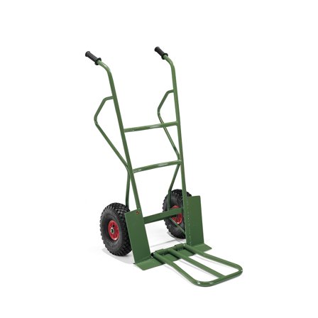 Transportkarre CORUM, TK 300 kg, Luftgummirollen, grün