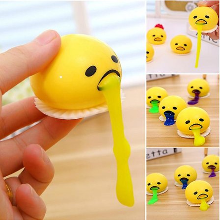 Gudetama Egg Leke Nyhet Stressavlastning Klem Eggeplomme Oppkast Egg Fidget Sansestimulerende Leke Gave til Alle Aldre 1 stk