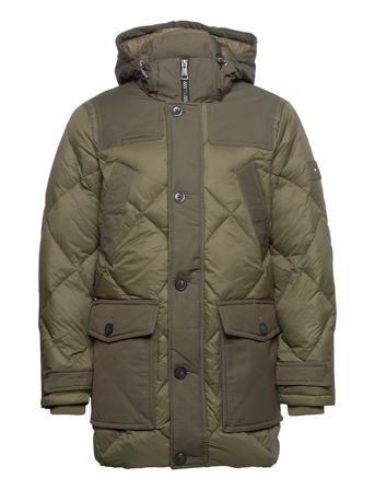 Rockie Mix Media Down Parka Parkas Jakke Khaki Green Tommy Hilfiger