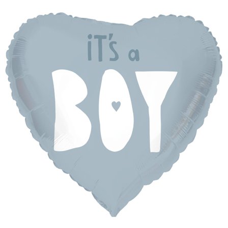 Hjärtformad Ballong It's a Boy 45cm - Baby Shower Dekoration - Kalaslagret.se