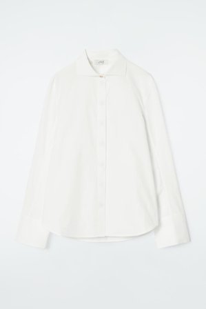 COS Femme The Signature Cottonpoplin Shirt in Blanc