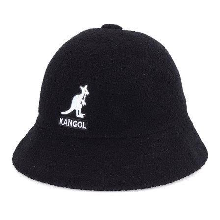 Kangol - Negro bucket Sombrero - Big Logo Casual Black Bucket @ Hatstore
