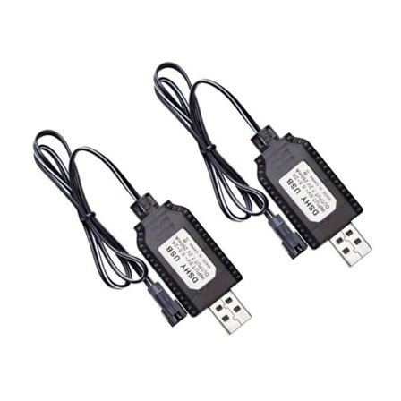 2 kpl 7,2 V USB-latauskaapelisarja JST/SM2.0 2P -liittimillä NiMH-akuille