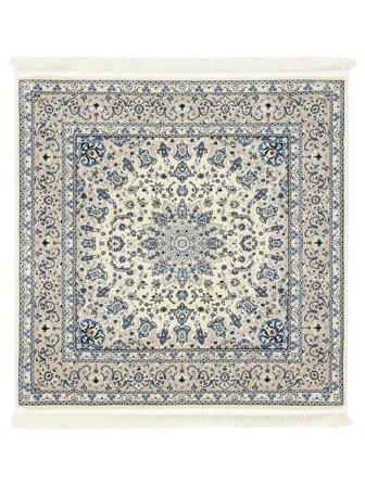 Medallion Nain Emilia Beige/Light Blue Square Rug Small Oeko-Tex