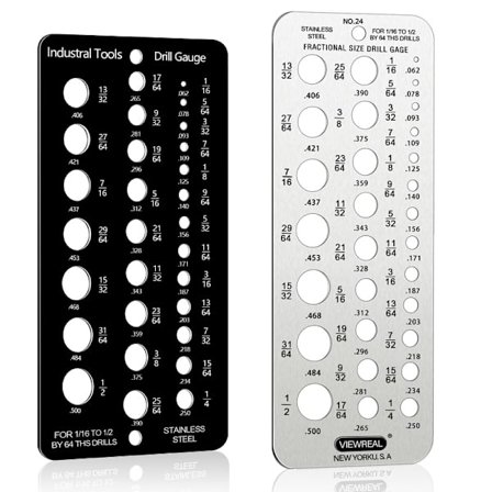 Dubbelsidig bromsoks mätare i rostfritt stål, mätare för borr i rostfritt stål, bromsoks mätare för träbearbetningsborr, mätlinjal för borr