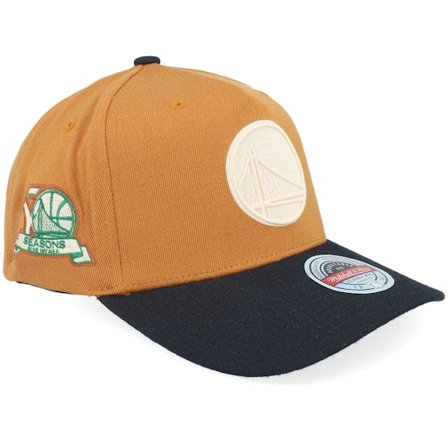 Mitchell & Ness - NBA Orange adjustable Keps - Golden State Warriors Moonscape Burnt Orange/Black A-Frame Adjustable @ Hatstore