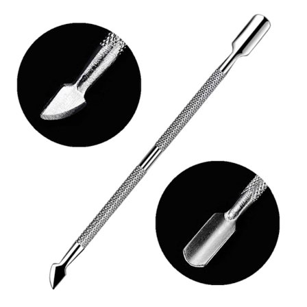 Cuticle Pusher 2-i-1 negleværktøj rustfrit stål sølv