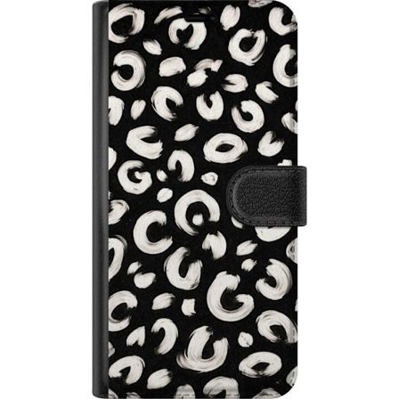 Kompatibelt Plånboksfodral till Samsung Galaxy A56 Grafisk leopardkänsla i svart och vitt