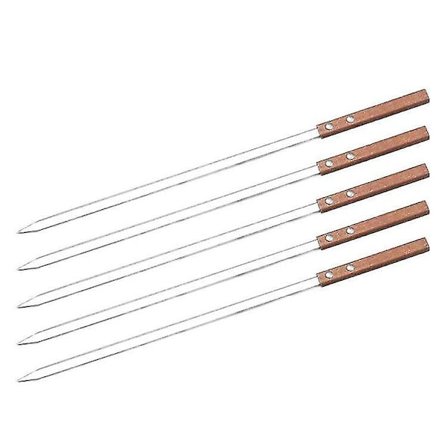Grillspyd, Tyrkiske Spyd Med Træhåndtag, Rustfrit Stål Kebabspyd, Til Koobideh Kebab, Tyrkisk Stil Grill