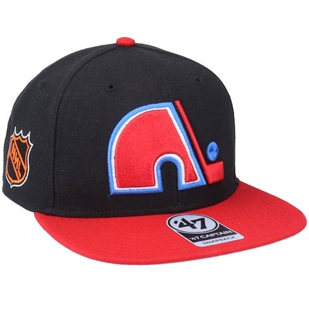47 Brand - NHL Black snapback Czapka Z Daszkiem - Hatstore Exclusive x Quebec Nordiques Sure Shot Two Tone Captain Black/Red Snapback @ Hatstore