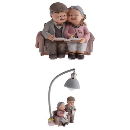 Harts Älskande Äldre Par Figurer Dekoration Ålderdomsliv Heminredning