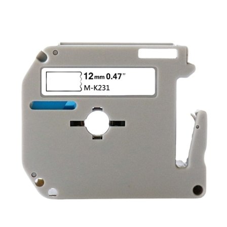 2 stk. 12 mm Sort på Hvid Etiketmaskine Tape Stærk Klæbende Anti-Fald Udskiftning til M K231 Termisk Etiket Tape