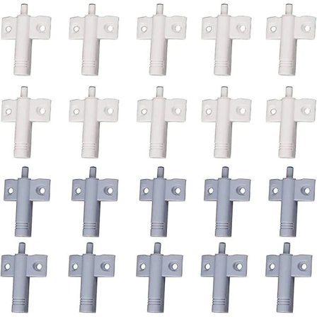 【PP】20 stk. køkkendørsdæmpere, skabsdæmpere, skuffe dæmpere, bløde og lydløse dæmpere, til skabe, døre (hvid + grå)