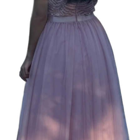 Ljusrosa långklänning med pärlor