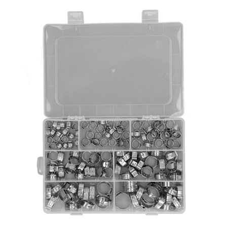 130 stk. 304 slangeklemmer i rustfritt stål for bilrørlegging og industriell bruk