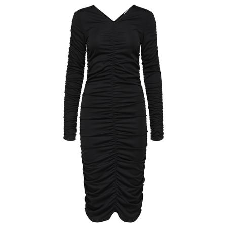 Selected Femme 16084695 Midi Kjole Sort, Dame