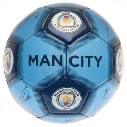 Manchester City Fc Signature Metallic Football 5 Himmelsblå/marinblå/