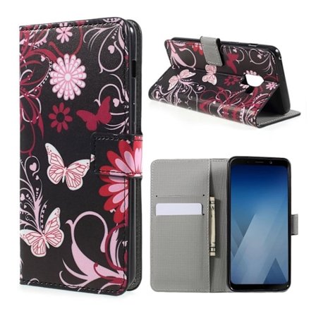 Samsung Galaxy A8 (2018) design suojakotelo - Pinkit perhoset ja kukat