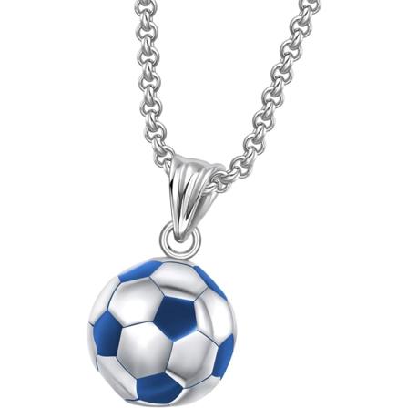 Trendigt fotbollshalsband för att fira VM med justerbar kedja för flickor, pojkar, barn, unisex smycken med kedja 1 st blue silver