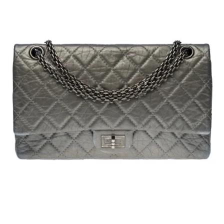 Chanel Vintage, Pre-owned Leather chanel-bags Grijs, Dames, Maat:ONE Size,leer
