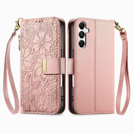 SAM S25 Plus/S24 Plus, läppäkotelo, lyhyt kaulanauhakotelo (pinkki)