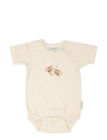 Geggamoja X Mrs Mighetto Bamboo Body S.s Bodies Short-sleeved Beige Geggamoja