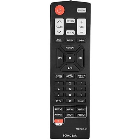 Fjärrkontroll - TD - AKB73575421 - Svart - Kompatibel med LG Soundbar - 10m räckvidd