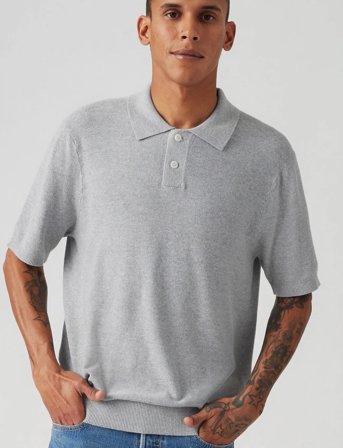 Levi's Sweater Knit Polo Linen Seed S - Grey - L