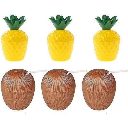 6 stk. Bar Tiki Kop Personlig Hawaiiansk Kokosnød Cocktail Kop