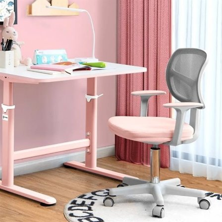 Ergonomisk skrivebordsstol for barn 3–10 år – Rosa