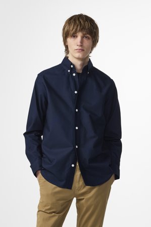 NN.07 Cabo Hemd Herren Blau Baumwolle